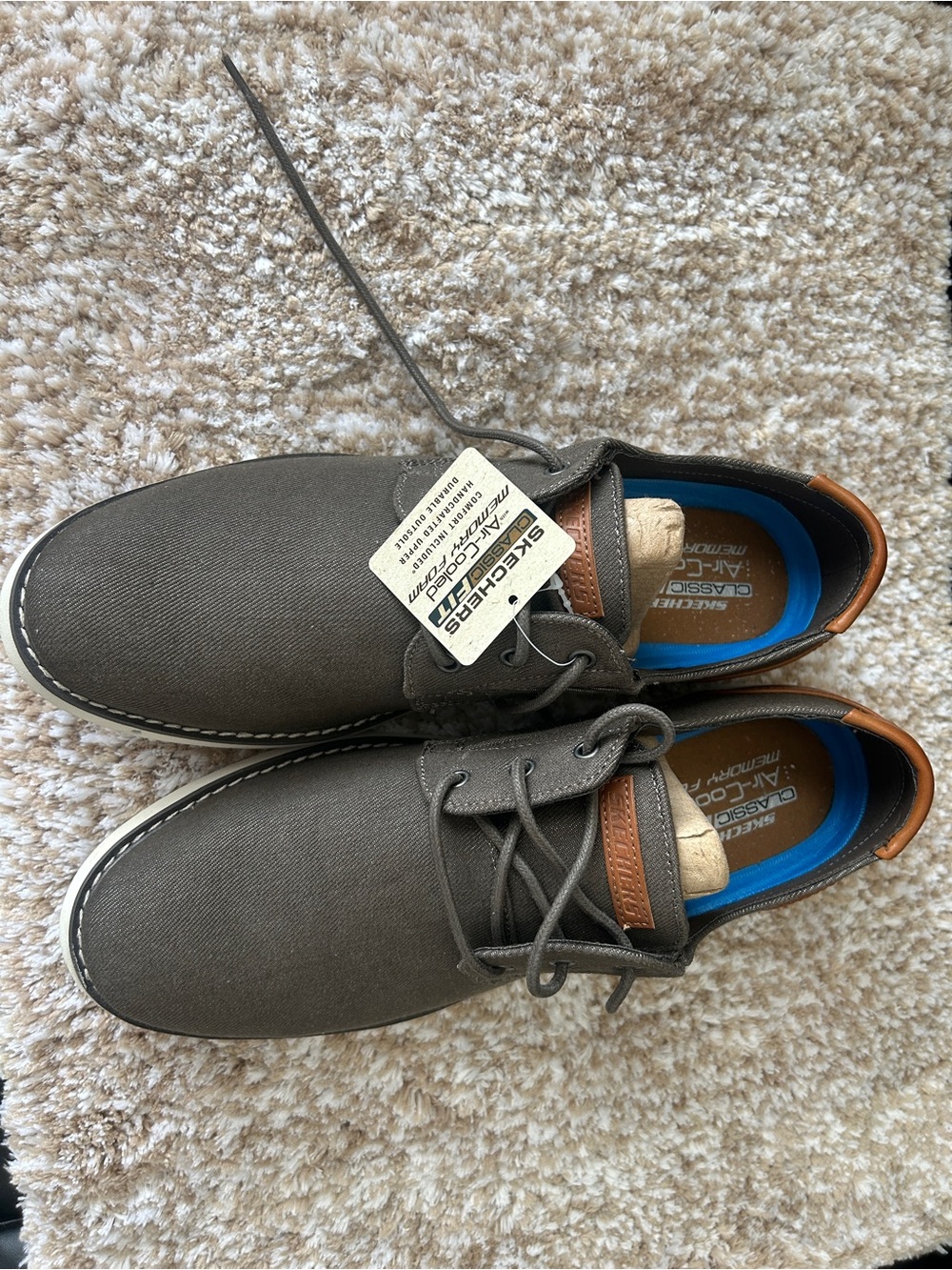 Men's Casual Canvas Lace-Up Shoes in Olive Brown